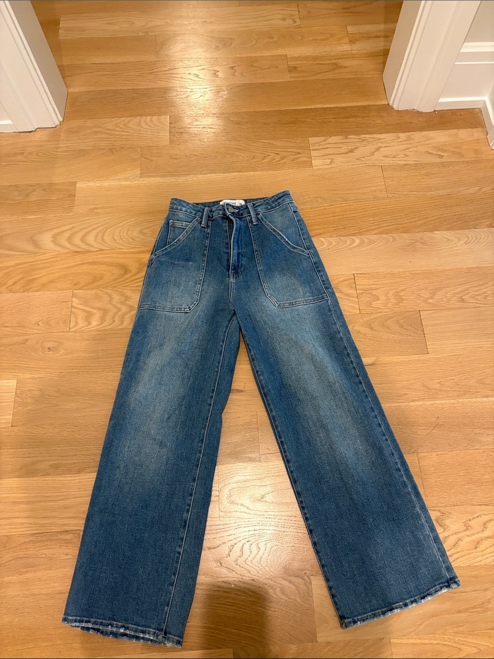 Just Black Women's Wide-Leg Denim Jeans in Mid Blue